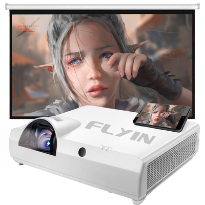 Flyin-C90SW+ 4200 люмен WXGA 3LCD Лазерный короткометражный проектор Встроенный Android 5000000:1 Контраст для образования Бизнес