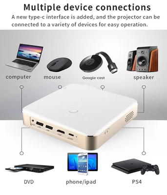 Mini S350 1080P Full HD DLP 4K 3D проекторы домашнего кинотеатра WIFI Android 9 Встроенная батарея