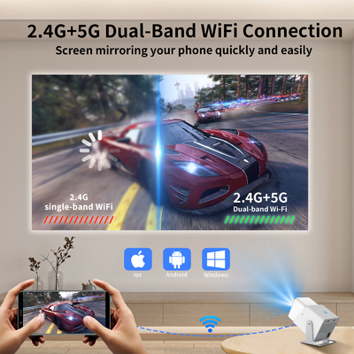 FY360 4K HD Smart LCD проектор высокой яркости домашний театр лазер с Android 11.0 BT5.2 Встроенный стерео звук и US Plug