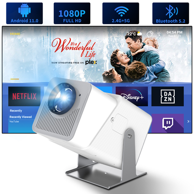 FY360 4K HD Smart LCD проектор высокой яркости домашний театр лазер с Android 11.0 BT5.2 Встроенный стерео звук и US Plug